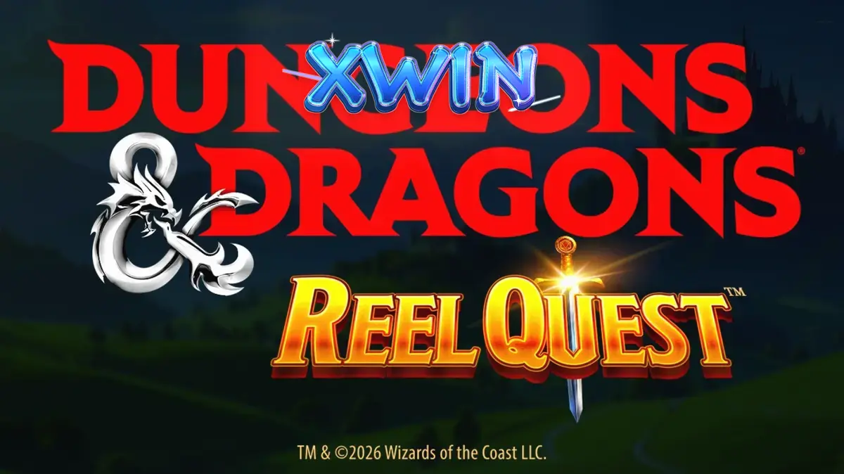 Cenário de castelo medieval e elementos de RPG no slot Dungeons & Dragons Reel Quest